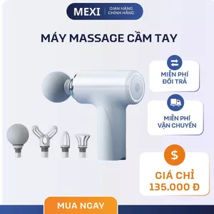 Máy massage Máy đấm lưng cầm tay Trị nhức mỏi vai gáy căng cứng cơ với 4 đầu và 6 chế độ
