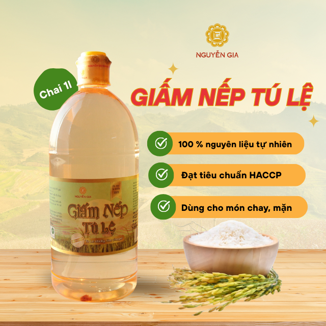 Giấm Gạo Nếp Tú Lệ Đặc Sản Gạo Yên Bái 1L NGG0032