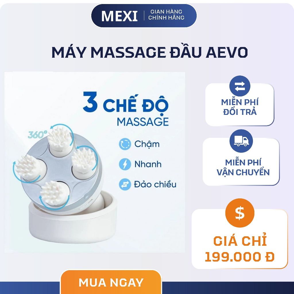 Máy Massage Đầu Cổ Vai Gáy AEVO Massager - Matxa Đầu Giải Toả Căng Thẳng, Mệt Mỏi
