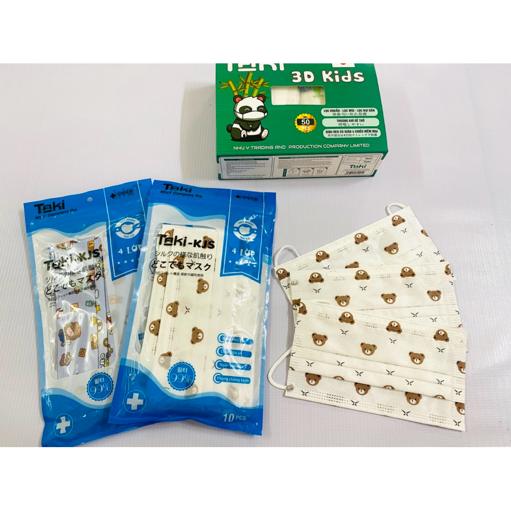 Khẩu trang y tế lụa Taki bịch 10cái ( combo 50 )