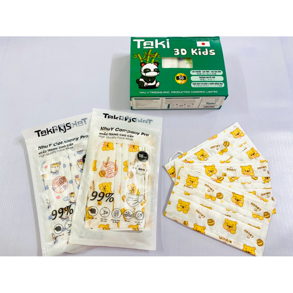 Khẩu trang y tế lụa Taki bịch 10cái ( combo 50 )