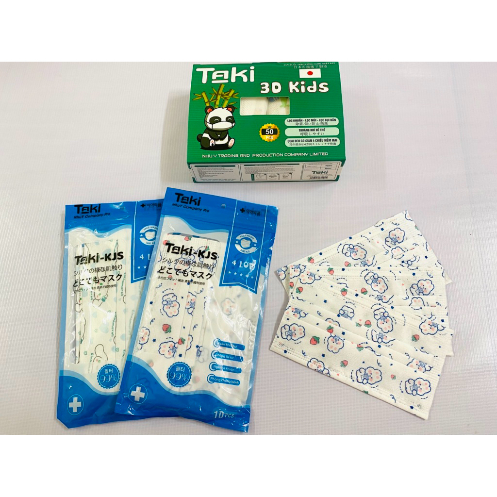 Khẩu trang y tế lụa Taki bịch 10cái ( combo 50 )
