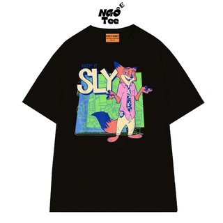 Áo Thun Hoạt Hình NGỐ TEE Zootopia 2 Nhân Vật Cảnh Sát Cáo Nick Wilde Vải Cotton 75 Mềm Mịn