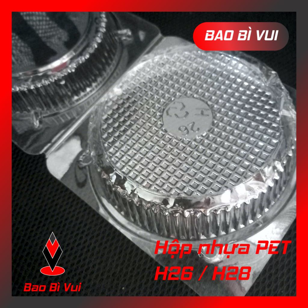 [100 cái] Hộp đựng bánh H30 / H50 / H55 / H25 / H21 /DTD/ H26 / H28 nhựa PET - BAO BÌ VUI
