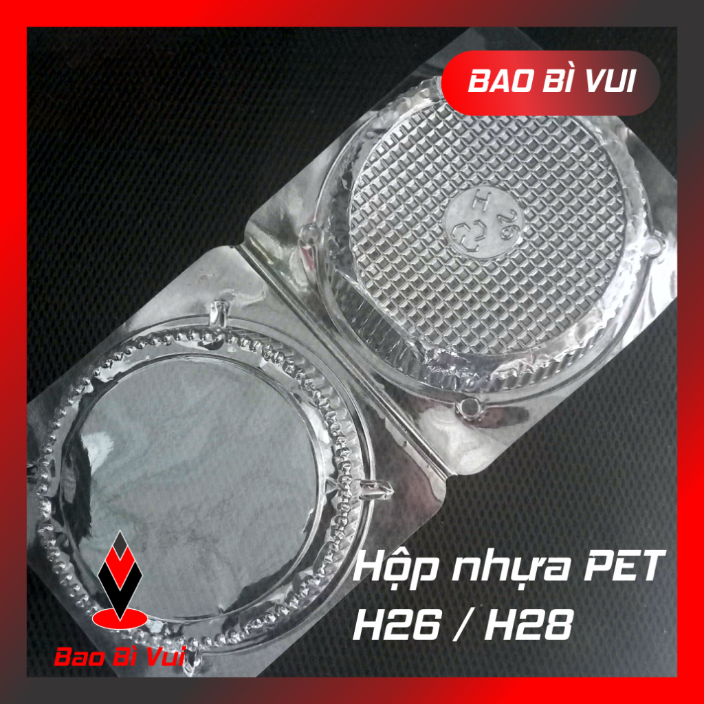 [100 cái] Hộp đựng bánh H30 / H50 / H55 / H25 / H21 /DTD/ H26 / H28 nhựa PET - BAO BÌ VUI