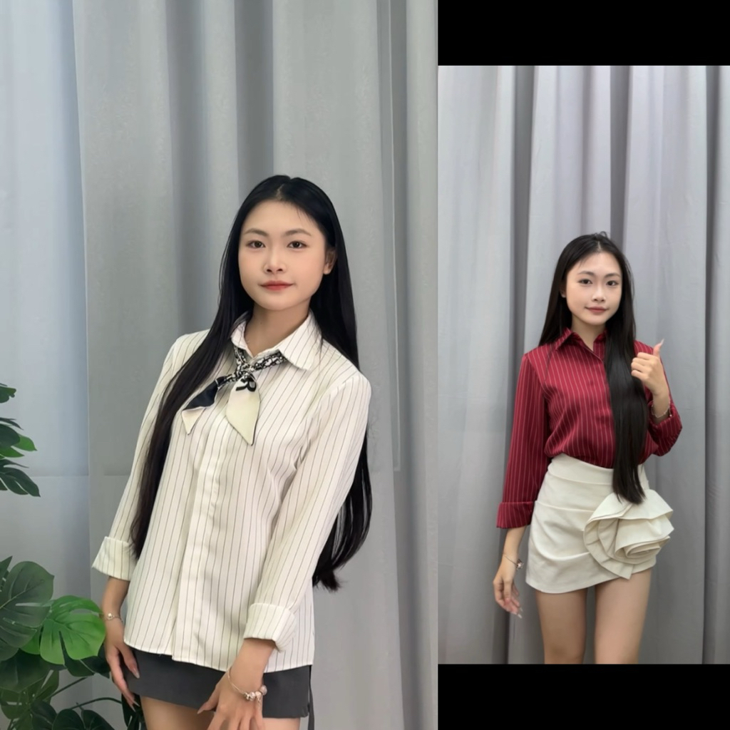 ÁO SƠ MI KẺ NỮ.   CHẤT VẢI UNI