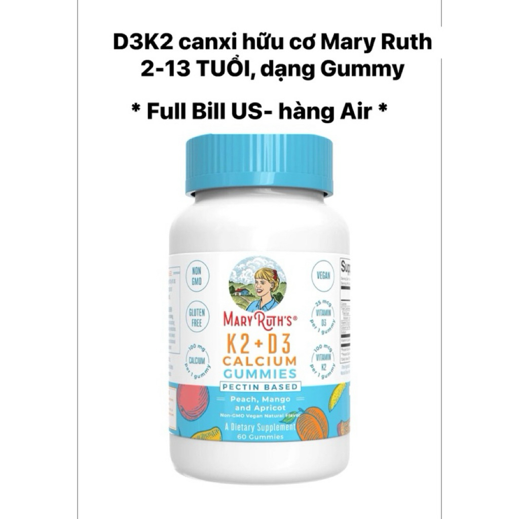 Mary Ruths K2 + D3 Calcium Gummies 60 viên | Shopee Việt Nam