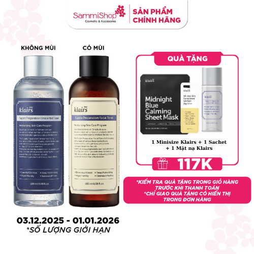 Nước hoa hồng Klairs Supple Preparation Toner