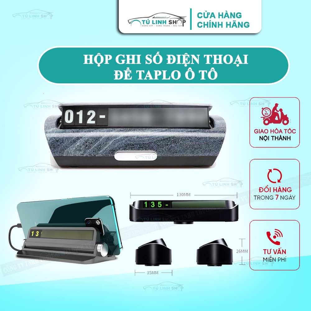 Hộp ghi số điện thoại để taplo, bảng ghi số điện thoại trên ô tô, để lại số điện thoại khi đỗ xe