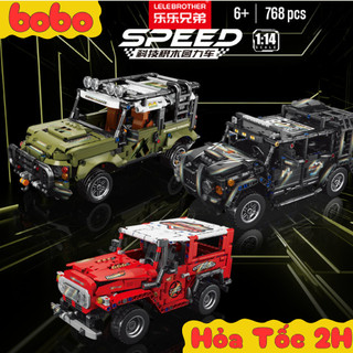 [Full Màu] Mô hình lắp ráp siêu xe Lambo OFFRoad Sẵn Động Cơ, Mô Hình Đồ Chơi Xếp Hình Chạy Cót Siêu Xe LeleBrother