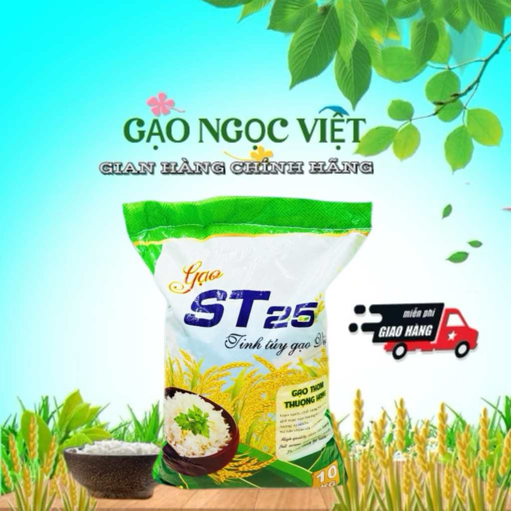 [HOẢ TỐC] GẠO ST.25 ĐẶC SẢN SÓC TRĂNG TÚI 10KG - HÀNG LOẠI II ( DẺO VỪA ...
