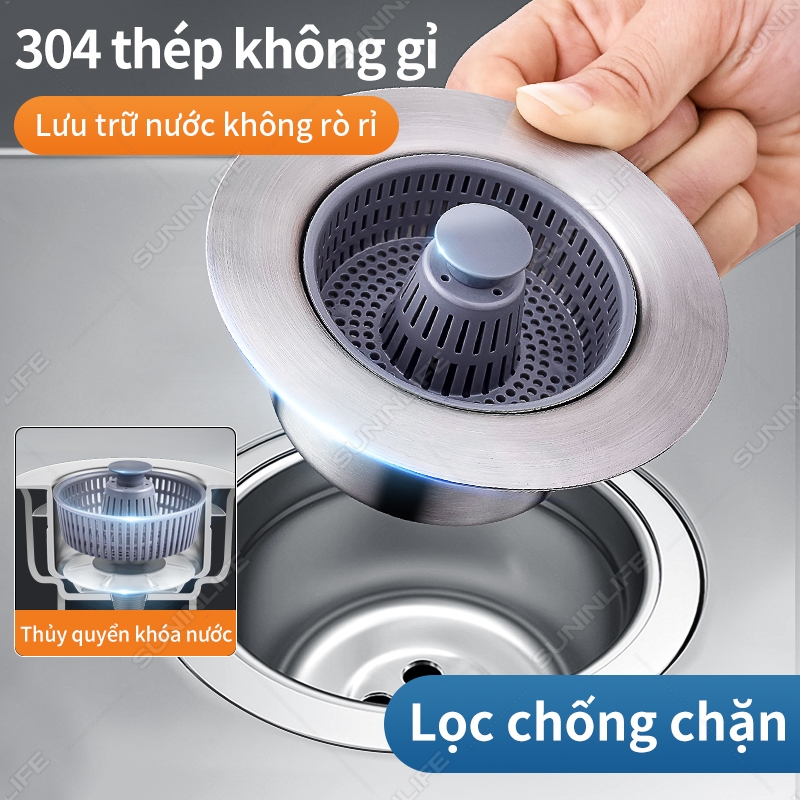 Bộ Lọc Rác Bồn Rửa Chén Inox 304 - Nút Nhấn Xả Thông Minh, Ngăn Mùi ...