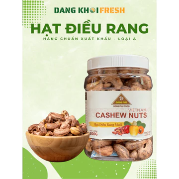 Hạt điều rang muối hàng A hạt to Bình Phước chuẩn xuất khẩu, hạt dinh dưỡng mix làm sữa hạt 500g