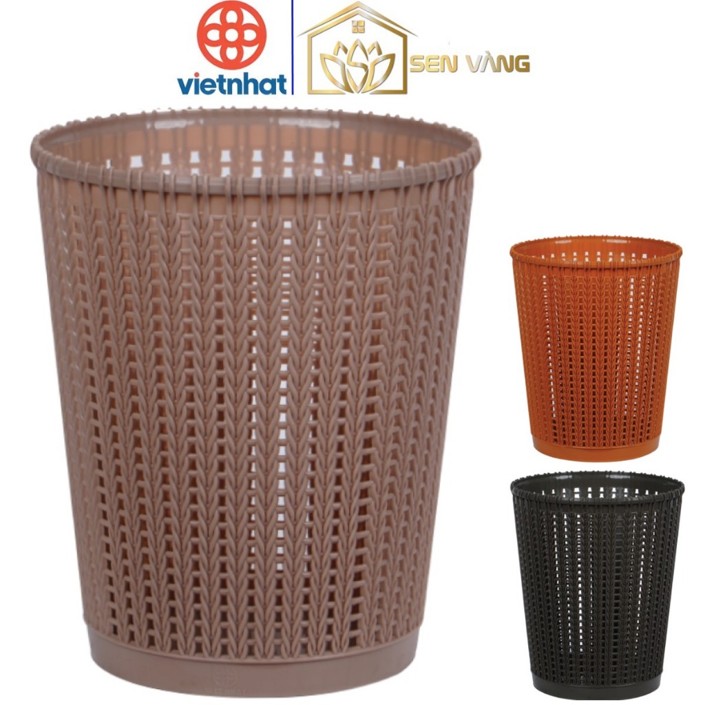 Sọt tròn mây nhựa VIỆT NHẬT - Đan mây tre, đựng đồ chơi bé, rác văn ...