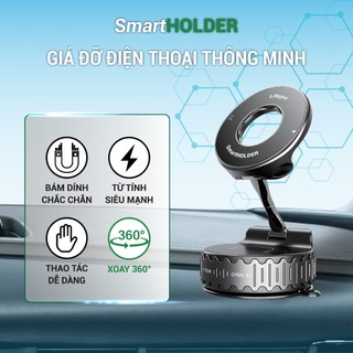 [MUA1TẶNG1] Giá đỡ điện thoại thông minh hút chân không Lifepro SmartHOLDER - Lực hút mạnh,xoay 360° | Phụ kiện ô tô ADG