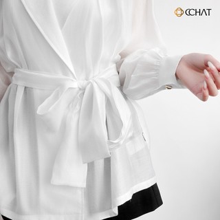 Áo Sơ Mi Nữ 𝐂𝐂𝐇𝐀𝐓 Dáng Suông Cổ Ve Trendy Chất Liệu Mềm Mại Cao Cấp 15FDV8006ST
