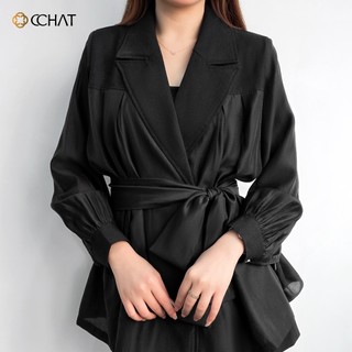 Áo Sơ Mi Nữ 𝐂𝐂𝐇𝐀𝐓 Dáng Suông Cổ Ve Trendy Chất Liệu Mềm Mại Cao Cấp 15FDV8006ST