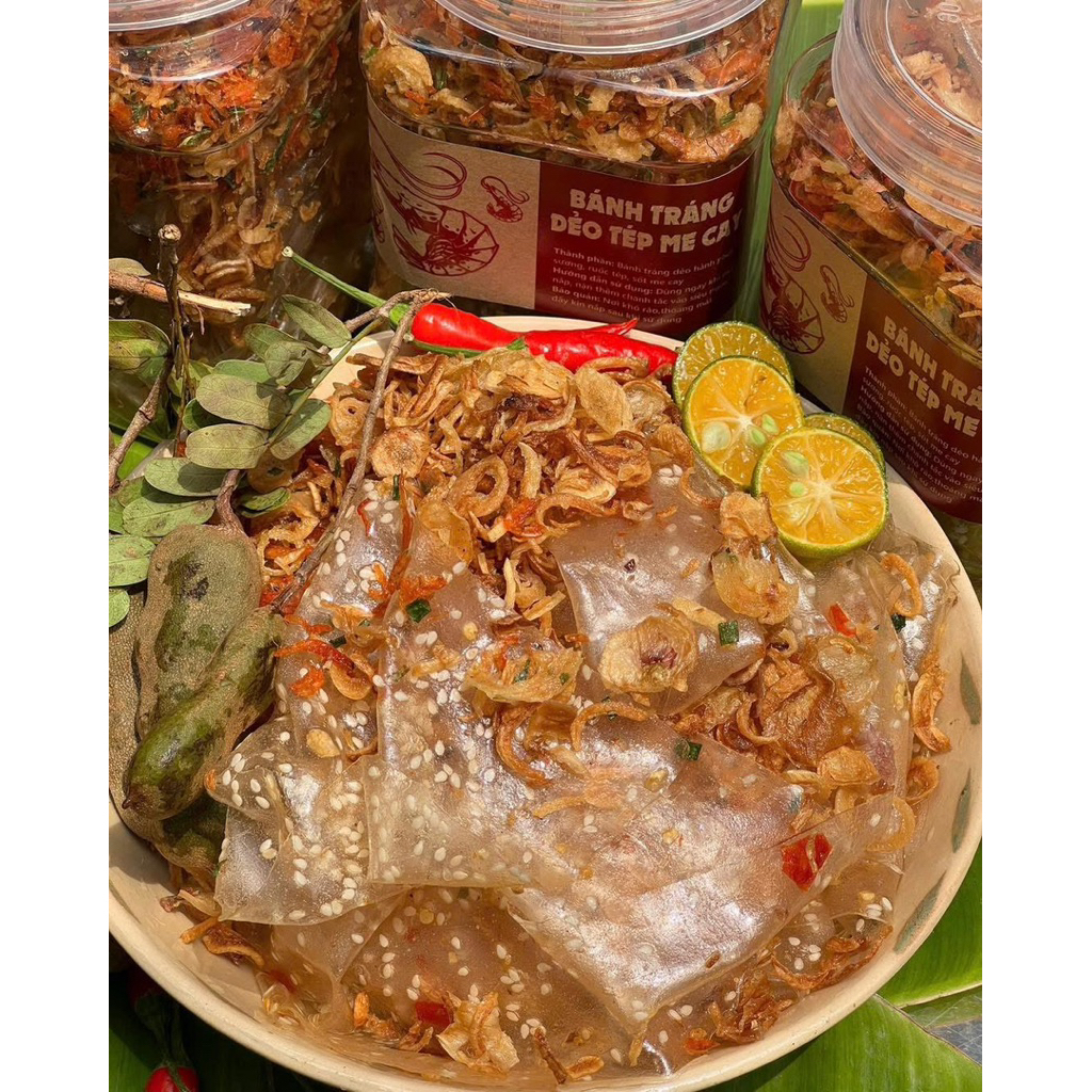 Bánh Tráng Dẻo Tép Me Cay Ngon Xuất Sắc 400gr Ăn Vặt Su Xoắn