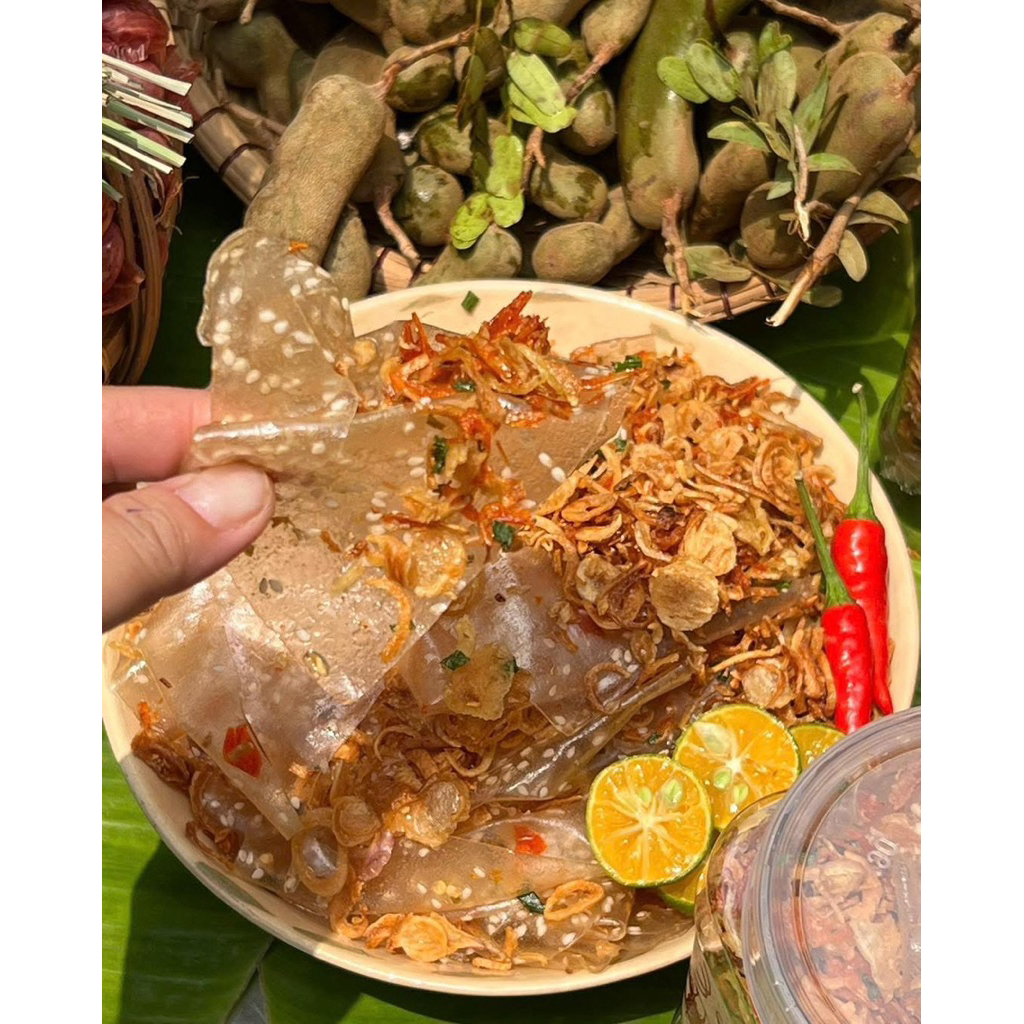 Bánh Tráng Dẻo Tép Me Cay Ngon Xuất Sắc 400gr Ăn Vặt Su Xoắn