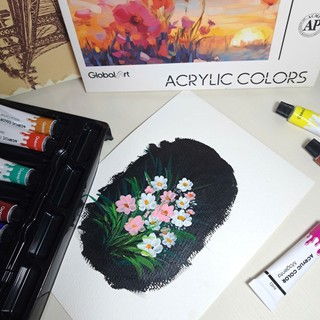 Màu Nước Acrylic Dạng Tuýp 12ml Global Art Vẽ Trên Nhiều Chất Liệu, Màu Tươi Sáng, Chống Nước, Chồng Được Màu