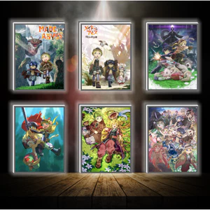 Tranh đèn led 3D đổi màu Made in abyss - Tranh đèn led 3D ANIME trang trí bàn làm việc, đèn ngủ