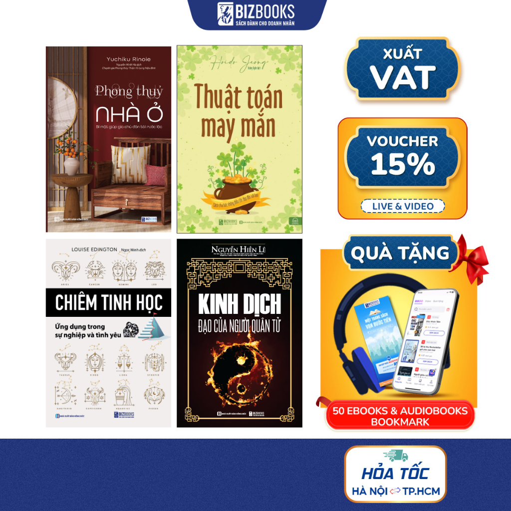 Combo Sách Kinh Dịch: Đạo Của Người Quân Tử, Phong Thủy Nhà Ở, Chiêm Tinh Học Và Thuật Toán May Mắn