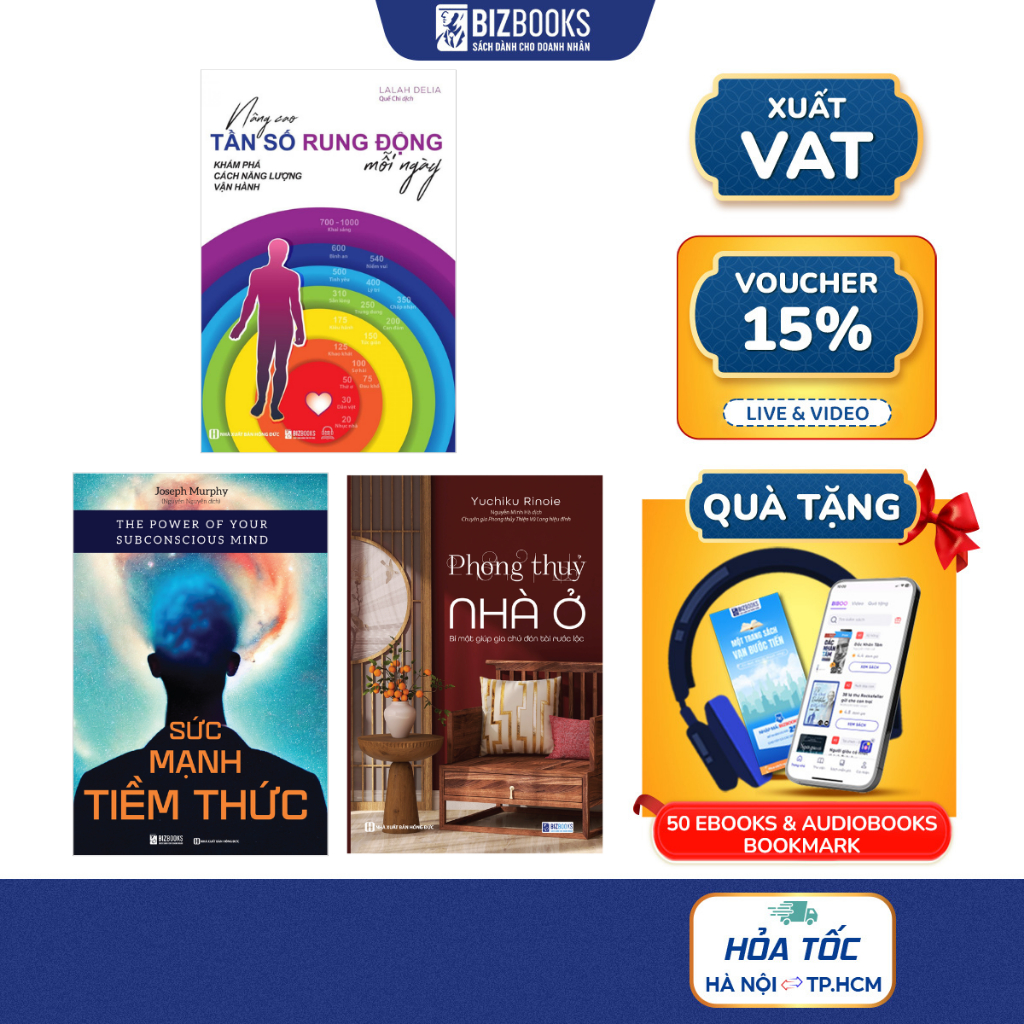 Bộ Sách Thuật Tài Vận Thu Hút Tài Lộc: Sức Mạnh Tiền Thức, Nâng Cao Tần Số Rung Động, Phong Thủy Nhà Ở - Bizbooks