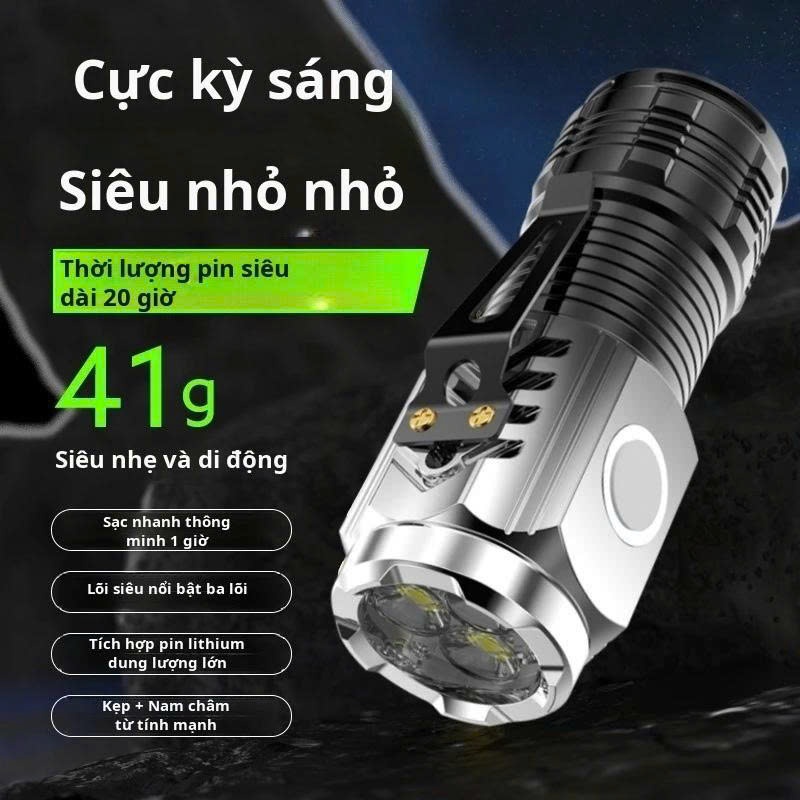 Đèn Pin Siêu Sáng Pin Trâu /đèn Pin Led Siêu Sáng /đèn Pin Đa Năng 5 ...