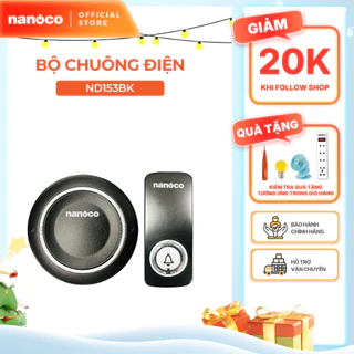 Chuông điện không dây Nanoco model ND153 trắng/đen (không dây không pin)