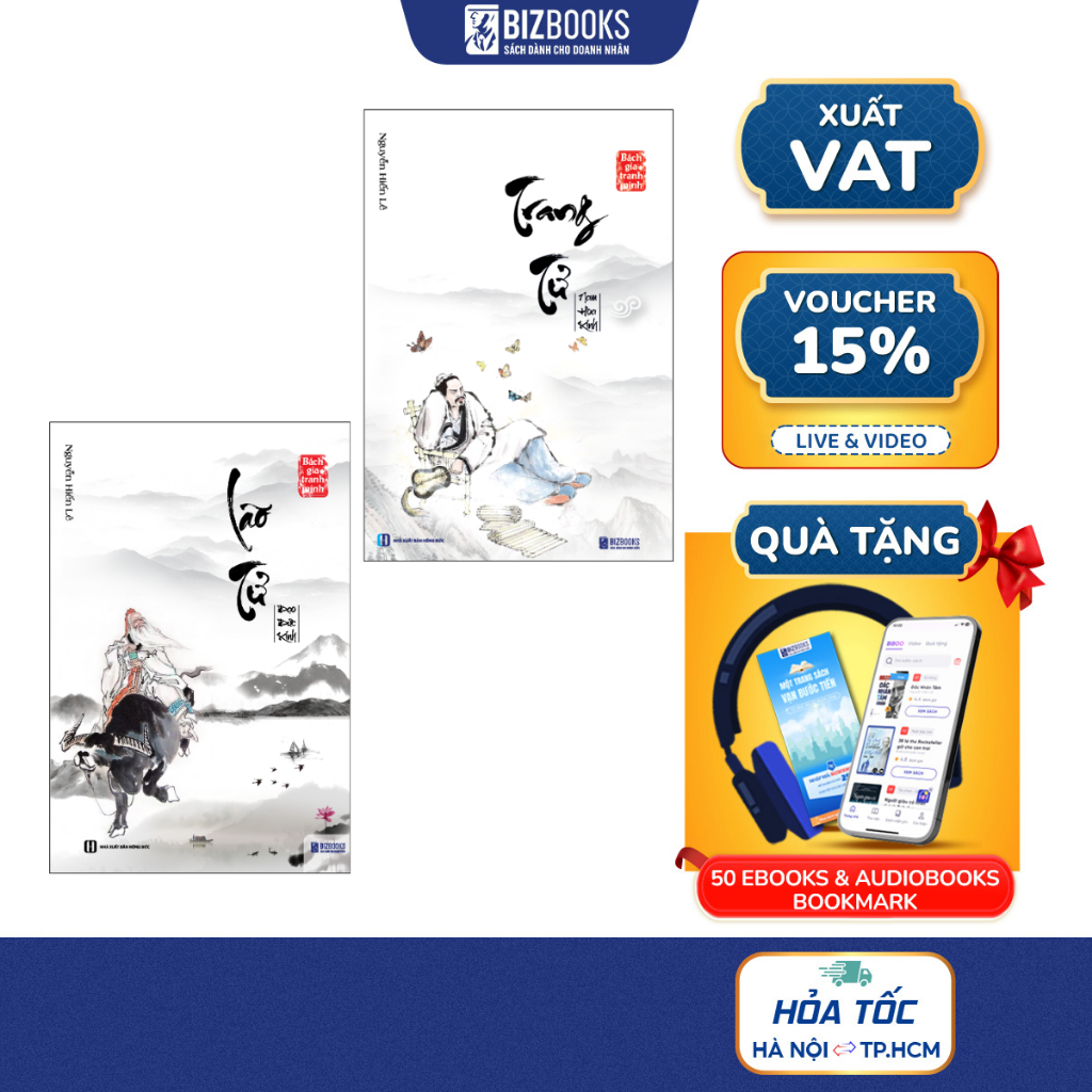 Combo Sách Lão Tử Đạo Đức Kinh Và Trang Tử Nam Hoa Kinh -Nguyễn Hiến Lê-Bách Gia Tranh Minh Bizbooks