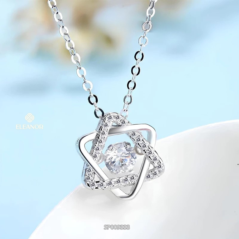 Dây chuyền nữ titan Eleanor Accessories mặt đính đá hình ngôi sao phụ kiện trang sức vòng cổ 9333