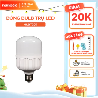 Bóng bulb trụ Titan LED E27 Nanoco 20W/ 30W/ 40W/ 50W - ánh sáng trắng/ vàng