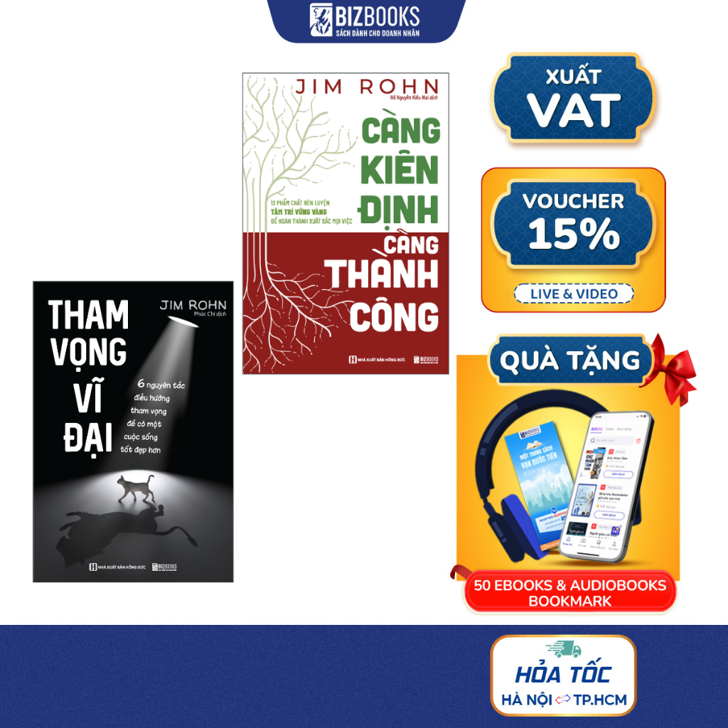 Combo Sách Tham Vọng Vĩ Đại + Càng Kiên Định Càng Thành Công -Sách Về Phẩm Chất Cần Có Để Thành Công