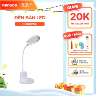Đèn bàn LED Nanoco model NDK10WC (10W, màu trắng, nhiệt độ màu ánh sáng tùy chỉnh)