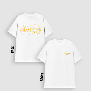Áo phông nam nữ unisex form vừa T1 6 sao Champion V6, áo thun tay ngắn cổ tròn cotton mềm mát - ta/tb2107