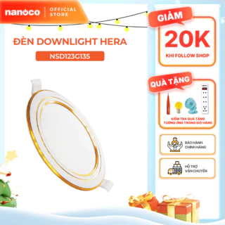 Đèn downlight Hera LED Nanoco φ135 12W viền vàng/ trắng/ bạc (ánh sáng trắng/ trung tính/ vàng) model NSD12xx35