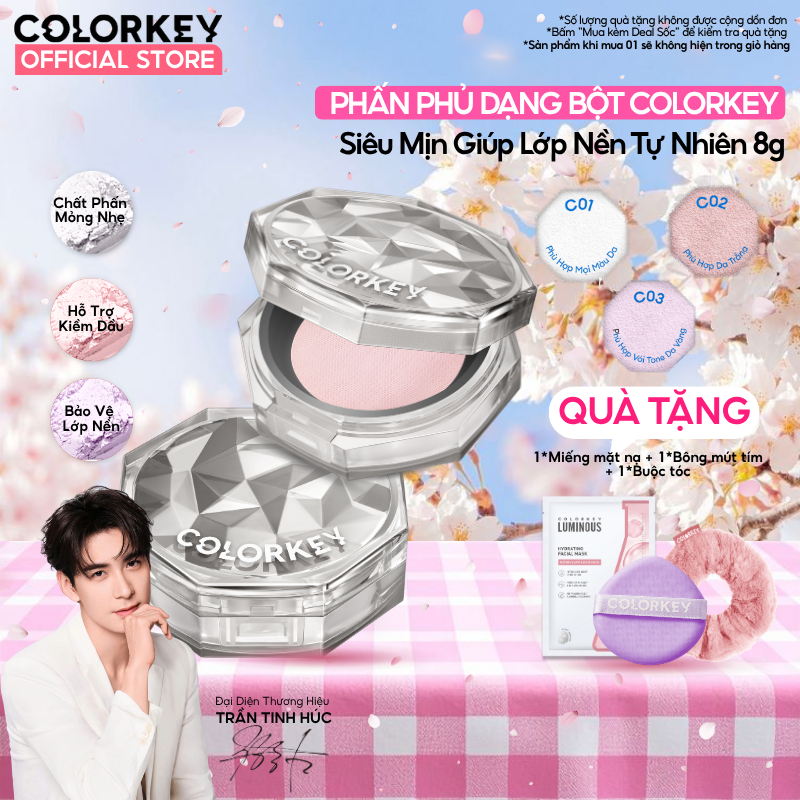 Phấn Phủ Dạng Bột COLORKEY Siêu Mịn Giúp Lớp Trang Điểm Tự Nhiên 8g