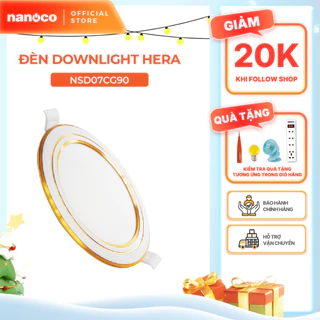 Đèn LED SLIM downlight Hera Nanoco φ90 7W 3 màu model: NSD07CG90/ NSD07CS90/ NSD07CW90 - viền vàng, trắng, bạc