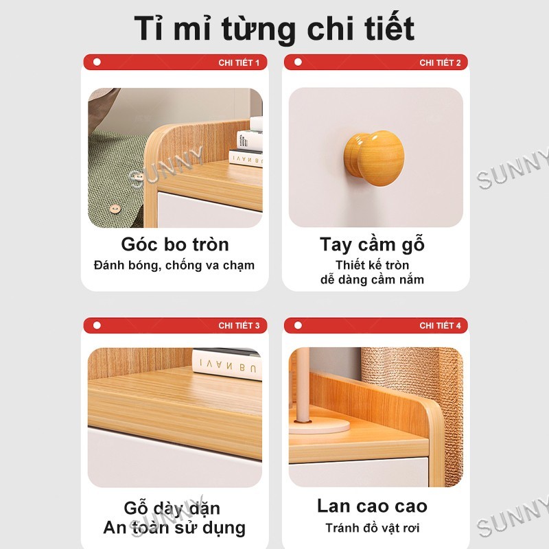 SUNNY Tủ đầu giường lưu trữ có ngăn kéo thiết kế đơn giản tiện dụng phù hợp phòng ngủ giúp sắp