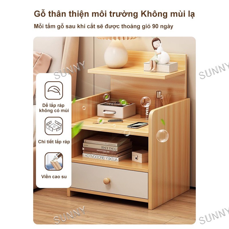 SUNNY Tủ đầu giường lưu trữ có ngăn kéo thiết kế đơn giản tiện dụng phù hợp phòng ngủ giúp sắp