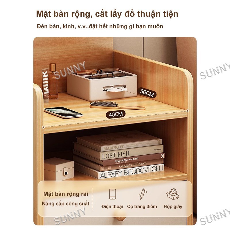 SUNNY Tủ đầu giường lưu trữ có ngăn kéo thiết kế đơn giản tiện dụng phù hợp phòng ngủ giúp sắp