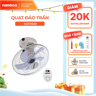 Quạt đảo cơ 5 cánh Nanoco model NOF1609 màu trắng (3 cấp độ gió, công suất 47w)