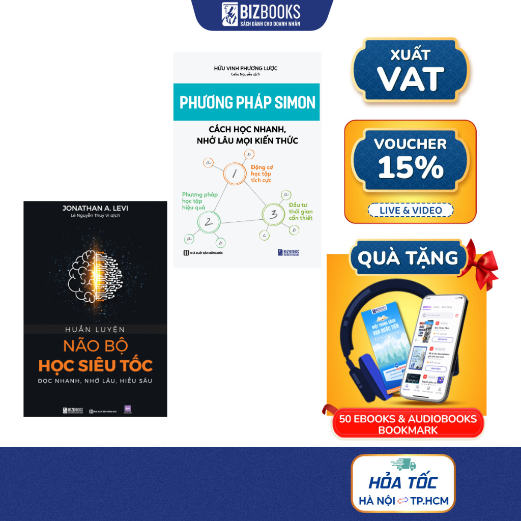 Combo Sách 2 Cuốn: Phương Pháp Học Tập Của Simon và Huấn Luyện Não Bộ Học Siêu Tốc - Bizbooks