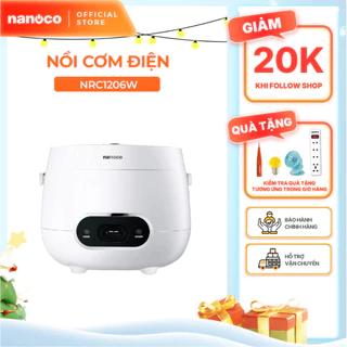 Nồi cơm điện 1.2L Nanoco model NRC1206W màu trắng, nút cơ, công suất 500W