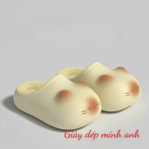 Dép Sục Lót Bông Hình Mèo Dễ Thương, Dép Bông Mềm Mịn Giữ Ấm Mùa Đông Cho Nữ