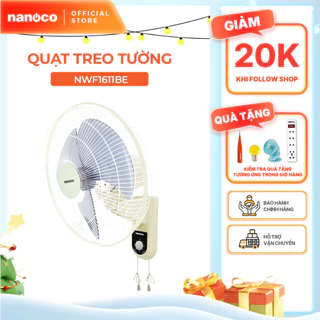 Quạt treo tường 2 dây Nanoco model NWF1611 (bạc thau, 3 cấp độ gió, công suất 47W)