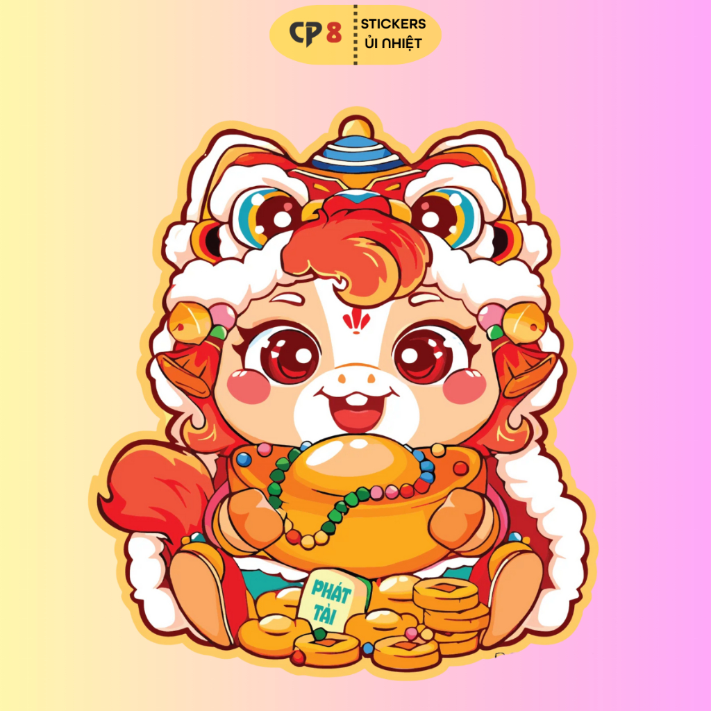 Bộ Hình In, Ủi Nhiệt Sticker Tết Bính Ngọ 2026 BST02 - CP8 PET Sticker