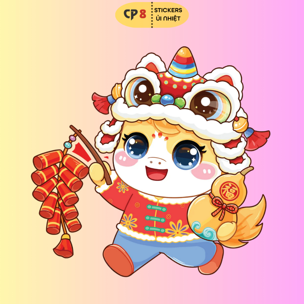 Bộ Hình In, Ủi Nhiệt Sticker Tết Bính Ngọ 2026 BST02 - CP8 PET Sticker