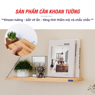 Kệ Sách Gỗ Âm Tường Decor Phòng Khách Thanh Ngang FB41 FIVO, Tặng Kèm Đầy Đủ Phụ Kiện, Giao Hỏa Tốc