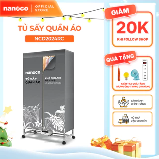 Tủ sấy quần áo có remnote và điều khiển cảm ứng Nanoco model NCD2024RC (Công suất 2000W, Sức chứa ≤ 30kg)